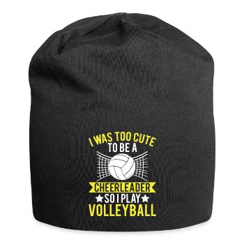Ich War Zu Niedlich Um Cheerleader Zu Sein - Jersey-Beanie - Schwarz - Vorne
