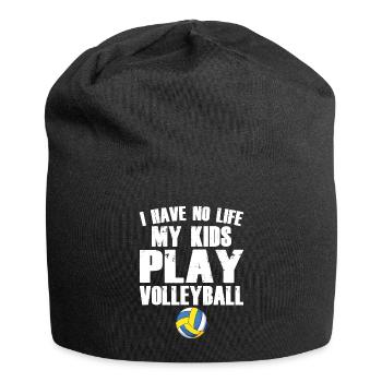 Je n’ai pas de vie, mes enfants jouent au volleyball - Bonnet en jersey - noir - Devant