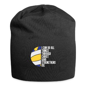 Ich Kann Alle Dinge Durch Christus Der Mich Stärkt - Jersey-Beanie - Schwarz - Vorne