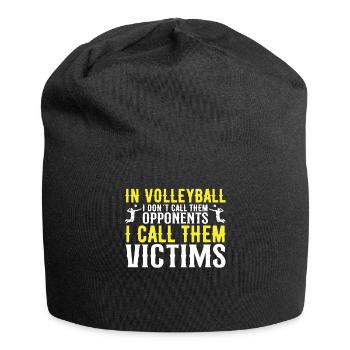 School is important, but volleyball is more important - Jersey Beanie - black - Front