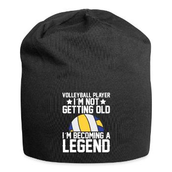 Joueur de volleyball Je ne vieillis pas - Bonnet en jersey - noir - Devant