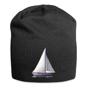 Segeln Segelboot Segelsport Segler Segelschiff - Jersey-Beanie - Schwarz - Vorne
