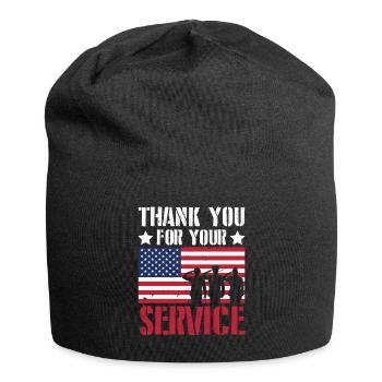 Danke Für Ihren Dienst - Veteran - Jersey-Beanie - Schwarz - Vorne