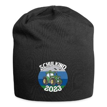 Traktor Schulkind 2023 Geschenkidee - Jersey-Beanie - Schwarz - Vorne