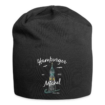 Hamburger Michel, Kirchturm, Deutschland - Jersey-Beanie - Schwarz - Vorne
