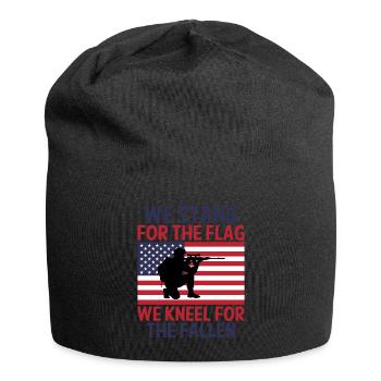 Nous défendons le drapeau Nous nous agenouillons pour ceux qui sont tombés au combat - Bonnet en jersey - noir - Devant