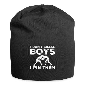 Ich Jage Keine Jungs Ich Klemme Sie Ein Wrestling - Jersey-Beanie - Schwarz - Vorne