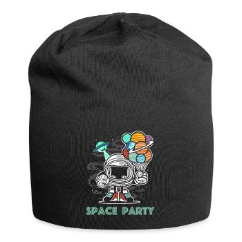 Weltraum Party | lustige Bilder, Luftballon - Jersey-Beanie - Schwarz - Vorne