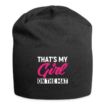 This is my girl on the mat - Jersey Beanie - black - Front