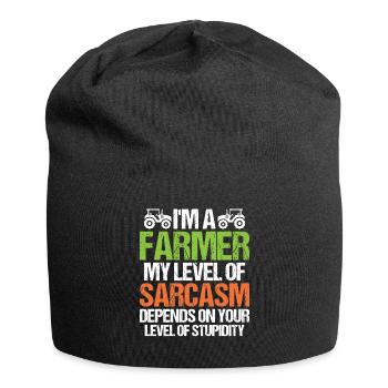 I'm a farmer, my sarcasm depends on - Jersey Beanie - black - Front