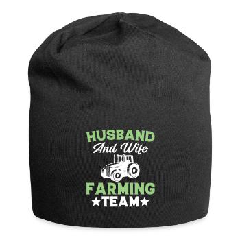 Mari et femme Équipe agricole - Bonnet en jersey - noir - Devant