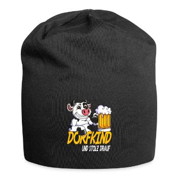 Landwirt Dorfkind & Stolz drauf Dorfkinder Spruch - Jersey-Beanie - Schwarz - Vorne
