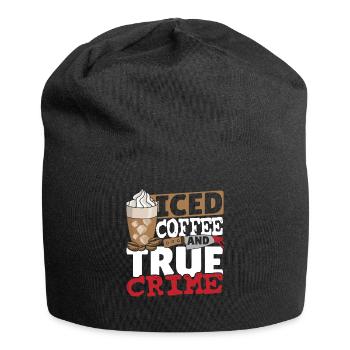 Café glacé et vrais crimes - Bonnet en jersey - noir - Devant