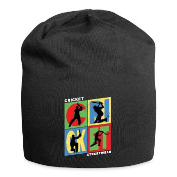 Cricket Cricketer Batsman Sport Vintage - Jersey Beanie - black - Front