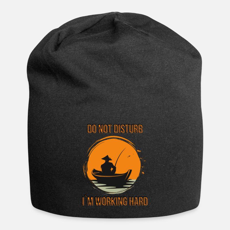 Pêcheur passionné : Ne pas déranger, dur E - Bonnet en jersey - noir