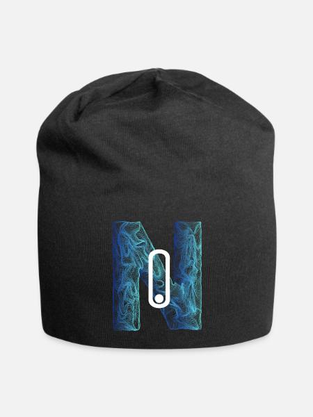 No N buchstabe Name Nein linie fine on Geo gelände - Jersey-Beanie - Schwarz