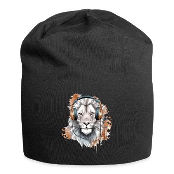 Heko the audiophile lion - Jersey Beanie - black - Front