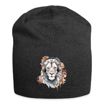Heko, der audiophile Löwe - Jersey-Beanie - Anthrazit - Vorne
