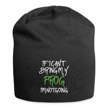 Wenn Ich Meinen Frosch Nicht Mitbringen Kann - Jersey-Beanie - Schwarz - Vorne