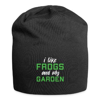 J’aime les grenouilles et mon jardin - frog - Bonnet en jersey - noir - Devant