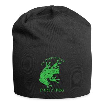 St. Paddy's Day Party Frog - Jersey Beanie - black - Front
