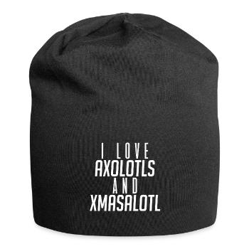 I love Axolotl and Xmasalotl - Jersey Beanie - black - Front