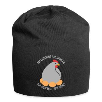 Mes poules sont gâtées mais les œufs ont bon goût - Bonnet en jersey - noir - Devant