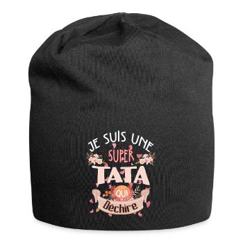 Idee cadeau Je suis une super tata qui déchire - Bonnet en jersey - noir - Devant