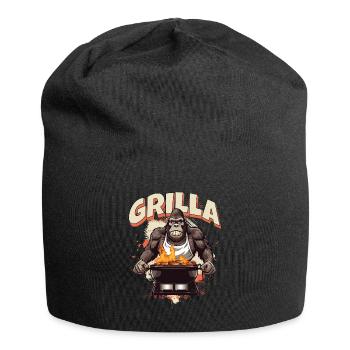 Griller Grilla Griller Gorilla BBQ Dire drôle - Bonnet en jersey - noir - Devant