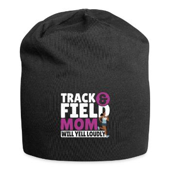 Track & Field Mom Will Yell Loudly Track and - Jersey Beanie - black - Front