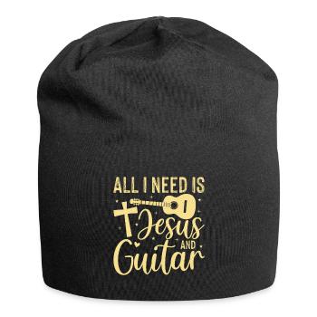 All I need is Jesus and a guitar - Jersey Beanie - black - Front