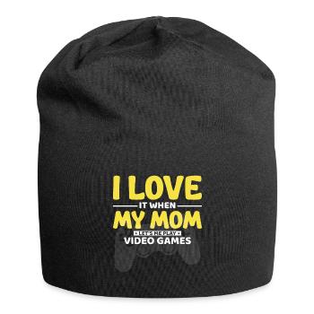 J’adore quand ma mère joue à des jeux vidéo - Bonnet en jersey - noir - Devant