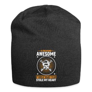 A damn great firefighter - Jersey Beanie - charcoal grey - Front
