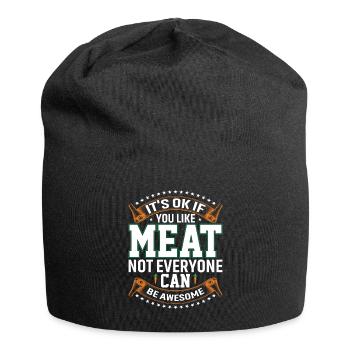 Es Ist In Ordnung Wenn Du Fleisch Isst - Jersey-Beanie - Schwarz - Vorne