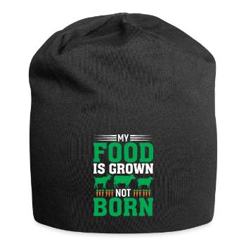 My food is grown, not born - Jersey Beanie - black - Front