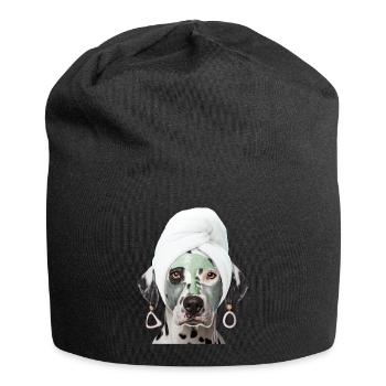 Wellness Dalmatinerin - Jersey-Beanie - Schwarz - Vorne
