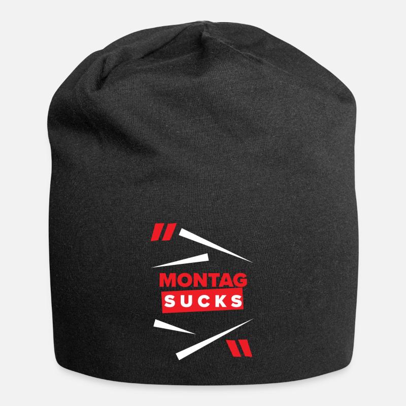 Montag sucks oder ist Montag Dein Lieblingstag? - Jersey-Beanie - Schwarz