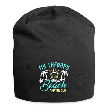 My therapy is the beach and the sun - Jersey Beanie - black - Front