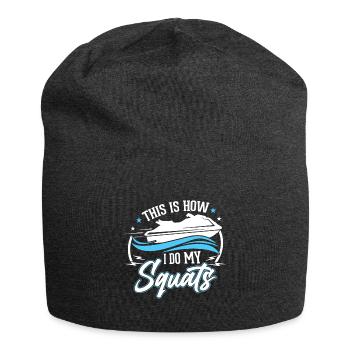 So Mache Ich Meine Kniebeugen - Jersey-Beanie - Anthrazit - Vorne