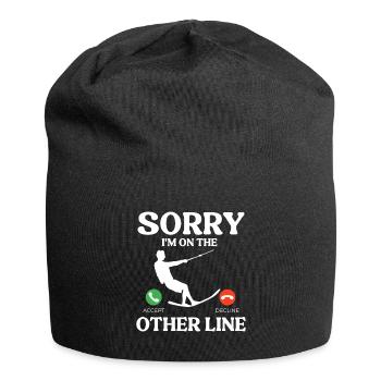 Entschuldigung Ich Bin Auf Der Anderen Leitung - Jersey-Beanie - Schwarz - Vorne