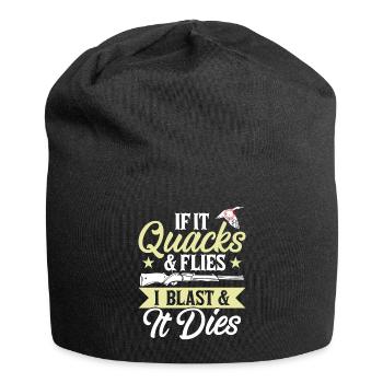 Wenn Es Quakt Und Fliegt Sprenge Ich Und Es Stirbt - Jersey-Beanie - Schwarz - Vorne