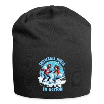 Schneeballschlacht - Snowball Ninja in Action - Jersey-Beanie - Schwarz - Vorne