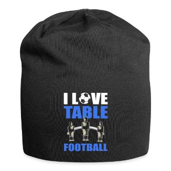 Tischfußball Ich liebe Tischfußball - Jersey-Beanie - Schwarz - Vorne