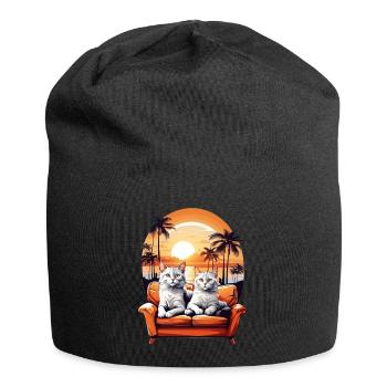 Cats by the sea - Jersey Beanie - black - Front