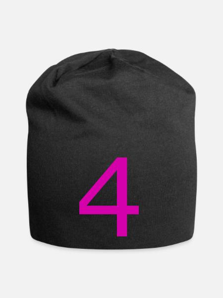 4 - Jersey-Beanie - Schwarz