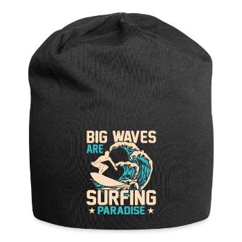 Große Wellen Sind Ein Paradies Für Surfer - Jersey-Beanie - Schwarz - Vorne