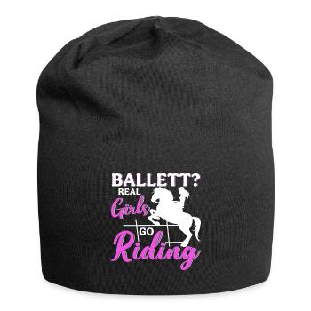 Ballet? De vraies filles font de l’équitation - Bonnet en jersey - noir - Devant