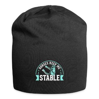Horses keep me on my toes - Jersey Beanie - black - Front