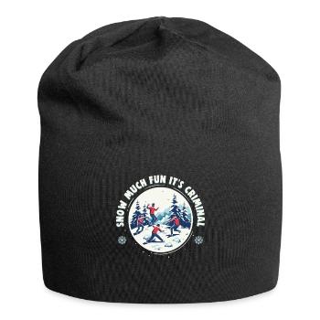Snowball Fight Crew - Snow much fun it's criminal - Jersey Beanie - black - Front