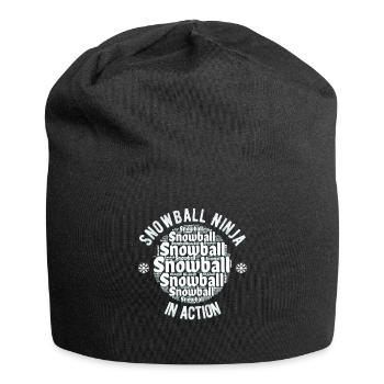 Schneeballschlacht - Snowball Ninja in Action - Jersey-Beanie - Schwarz - Vorne